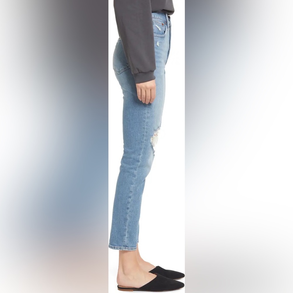 ❤️ Madewell The Perfect High Waist Ripped Vintage Jeans Denman Wash - Picture 9 of 11